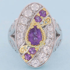 Sterling Silver Semi Mount Ring Setting Pear PE 7X5mm - Syzjewelry