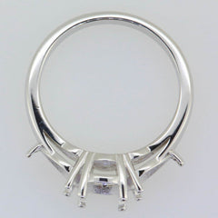 Sterling Silver Semi Mount Ring Setting Oval OV 8x6mm PE 7x5mm 3 Stones - Syzjewelry