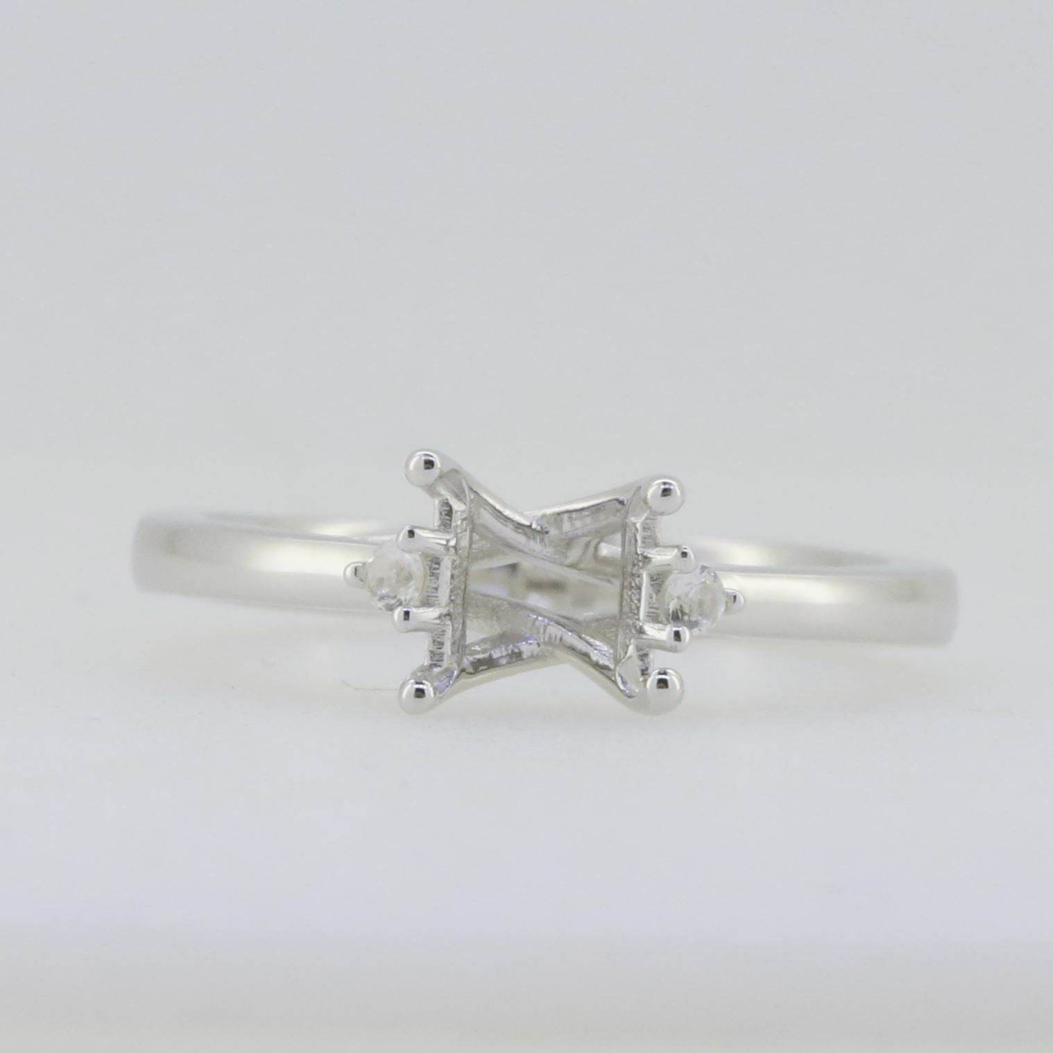 Sterling Silver Semi Mount Ring Setting Princess SQ 5.5X5.5mm GTL20333R - Syzjewelry