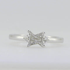 Sterling Silver Semi Mount Ring Setting Princess SQ 5.5X5.5mm GTL20333R - Syzjewelry