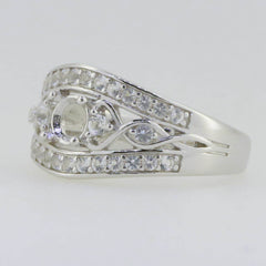 Sterling Silver Semi Mount Ring Setting Round RD 5x5mm White Topaz GTL20324R - Syzjewelry