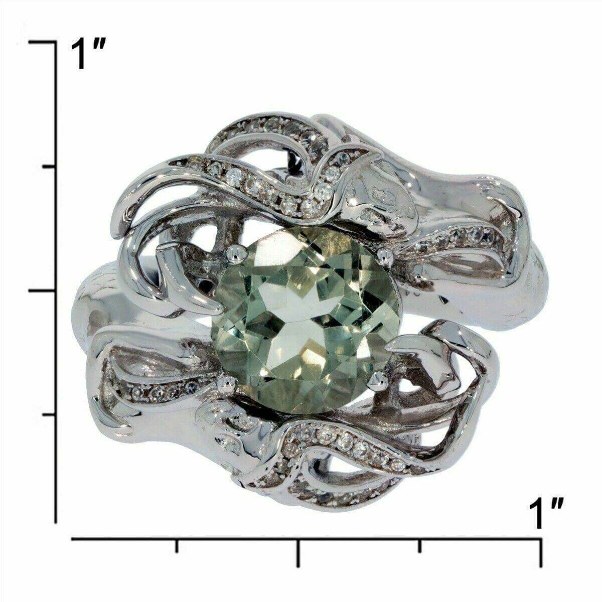 Sterling Silver Semi Mount Ring Setting Round RD 10x10mm White Topaz PJC2119 - Syzjewelry