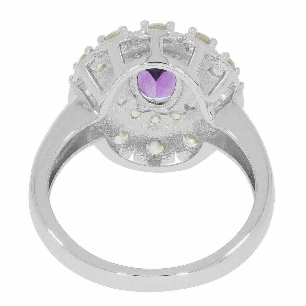 Sterling Silver Semi Mount Ring Setting Oval OV 7x5mm Double Halo White Topaz - Syzjewelry