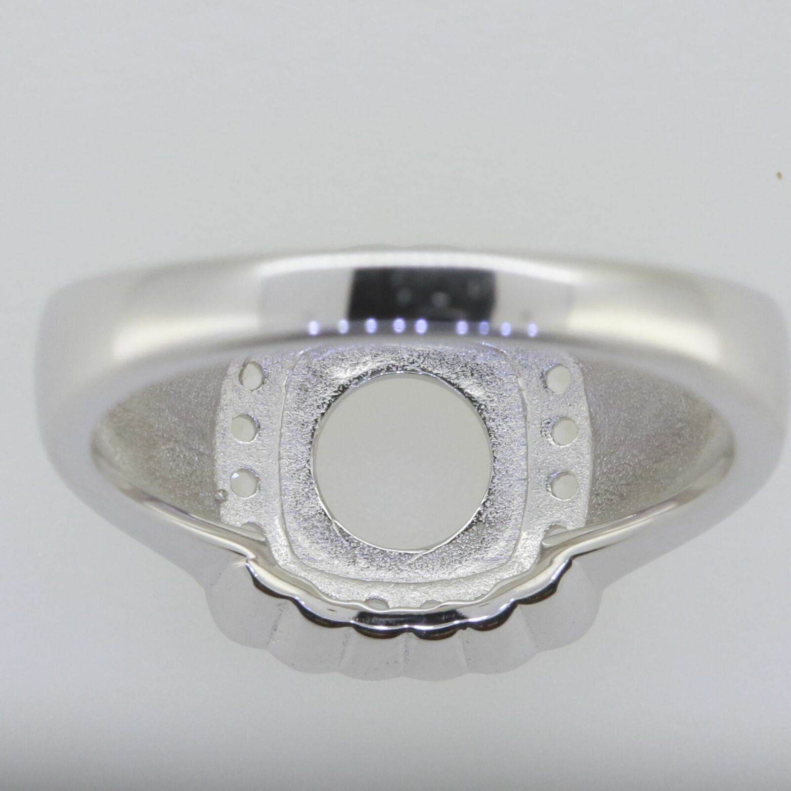 14K White Gold Semi Mount Ring Setting Round RD 7x7mm Solid - Syzjewelry