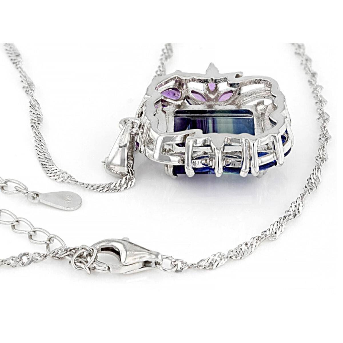 Sterling Silver Semi Mount Pendant Setting OCT 12x10mm PE4x3mm MQ 4x2mm RD2x2mm - Syzjewelry