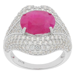 Sterling Silver Semi Mount Ring Setting Oval OV 12X10mm White Topaz - Syzjewelry