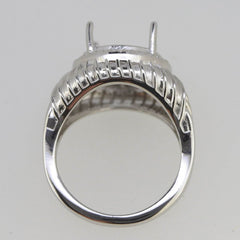 Vintage Style Sterling Silver Semi Mount Ring Setting Round RD 12x12mm L532R532W - Syzjewelry