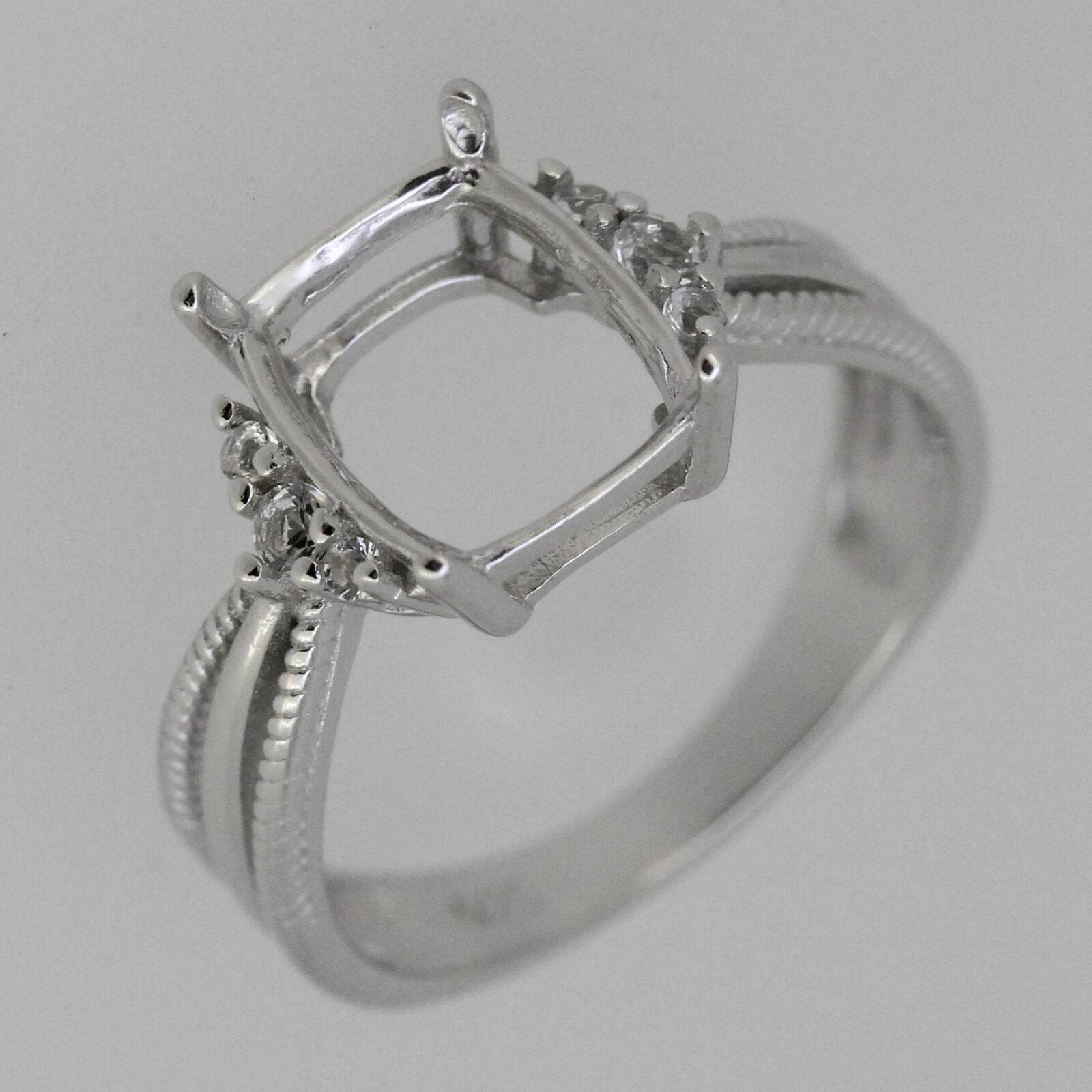 Sterling Silver Semi Mount Ring Setting Cushion Cu 10x8mm L359R359 - 313 - Syzjewelry