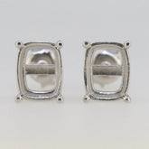 Sterling Silver Semi Mount Earrings Setting Cushion CU 9x7mm Stud - Syzjewelry