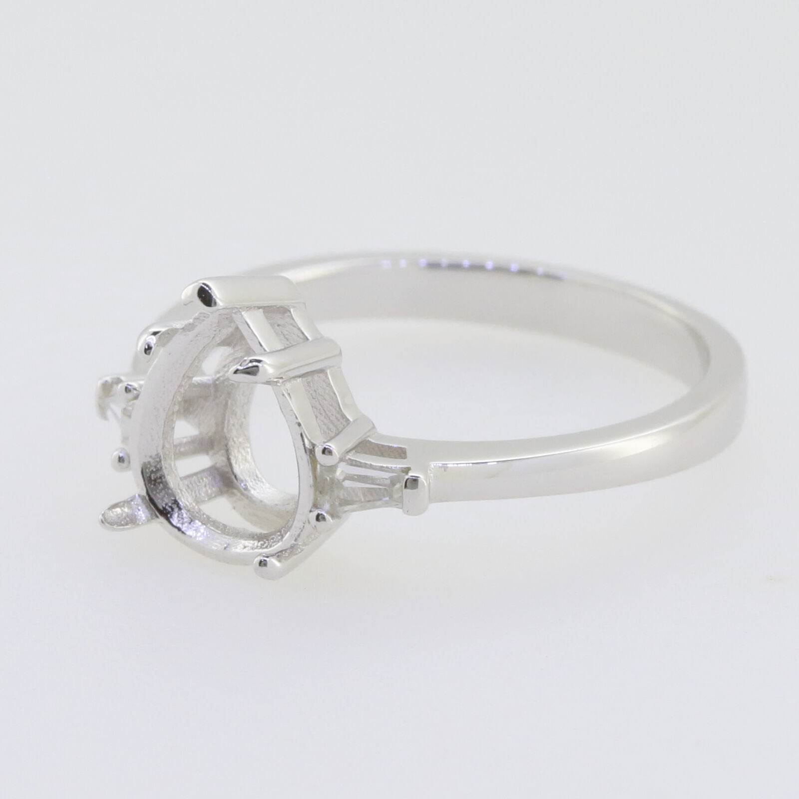 Sterling Silver Semi Mount Ring Setting Pear PE 10x8mm Solitaire Bague - Syzjewelry