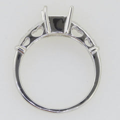 Art Deco Style Sterling Silver Semi Mount Ring Setting Emerald OCT 8x6mm Topaz - Syzjewelry