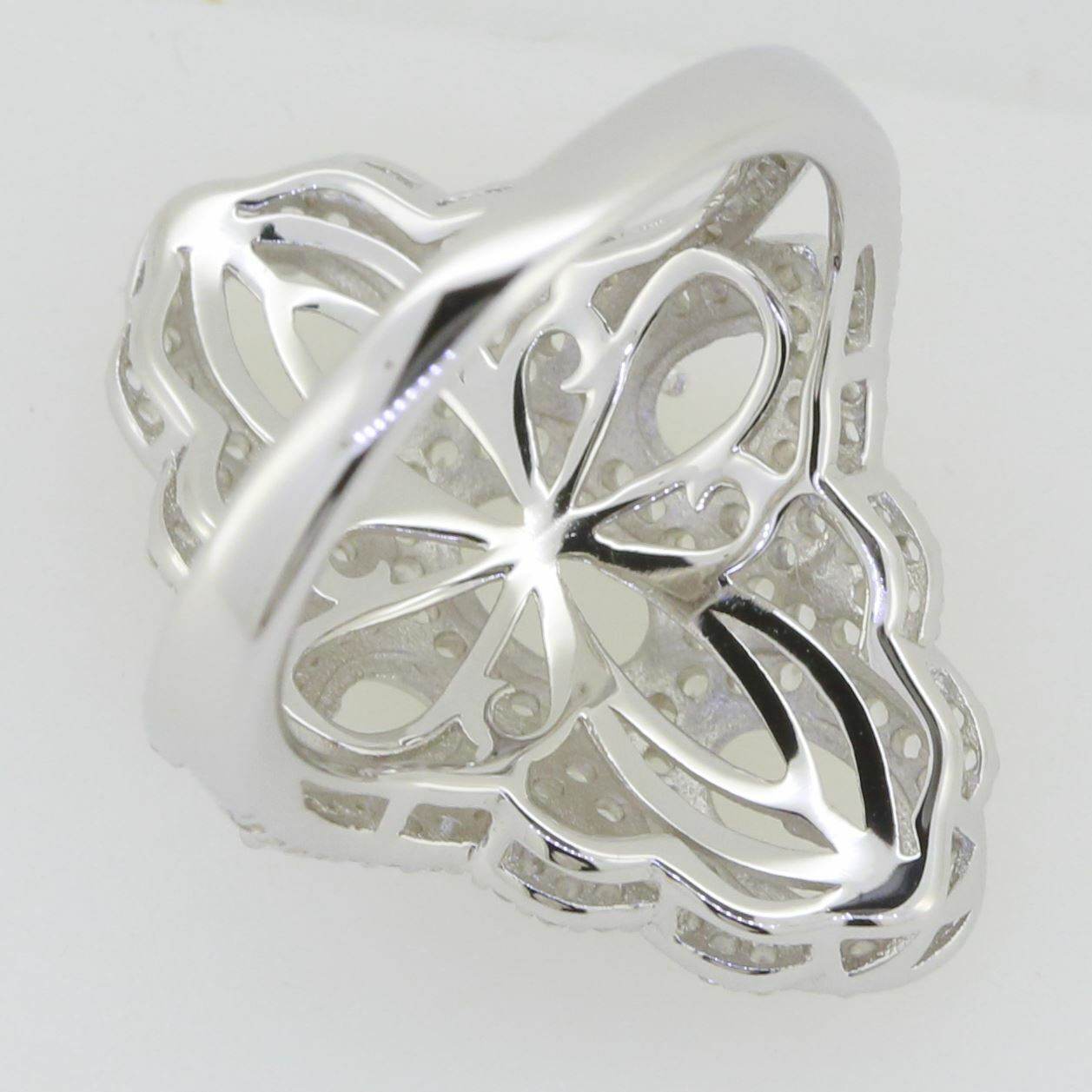 Sterling Silver Semi Mount Ring Setting Oval OV 7X5mm PE 6x4mm White T - Syzjewelry