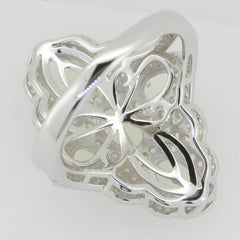 Sterling Silver Semi Mount Ring Setting Oval OV 7X5mm PE 6x4mm White T - Syzjewelry