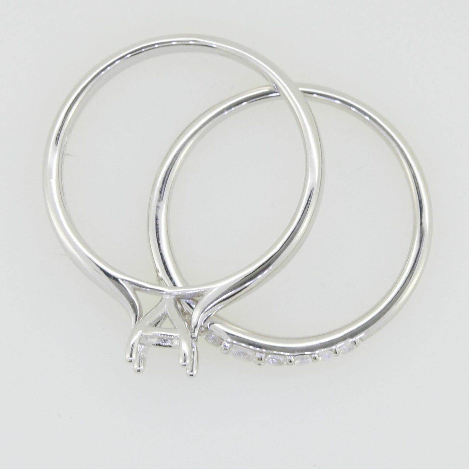 14K White Gold Semi Mount Ring Setting Round RD 5x5mm - Syzjewelry