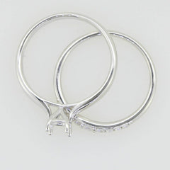 14K White Gold Semi Mount Ring Setting Round RD 5x5mm - Syzjewelry