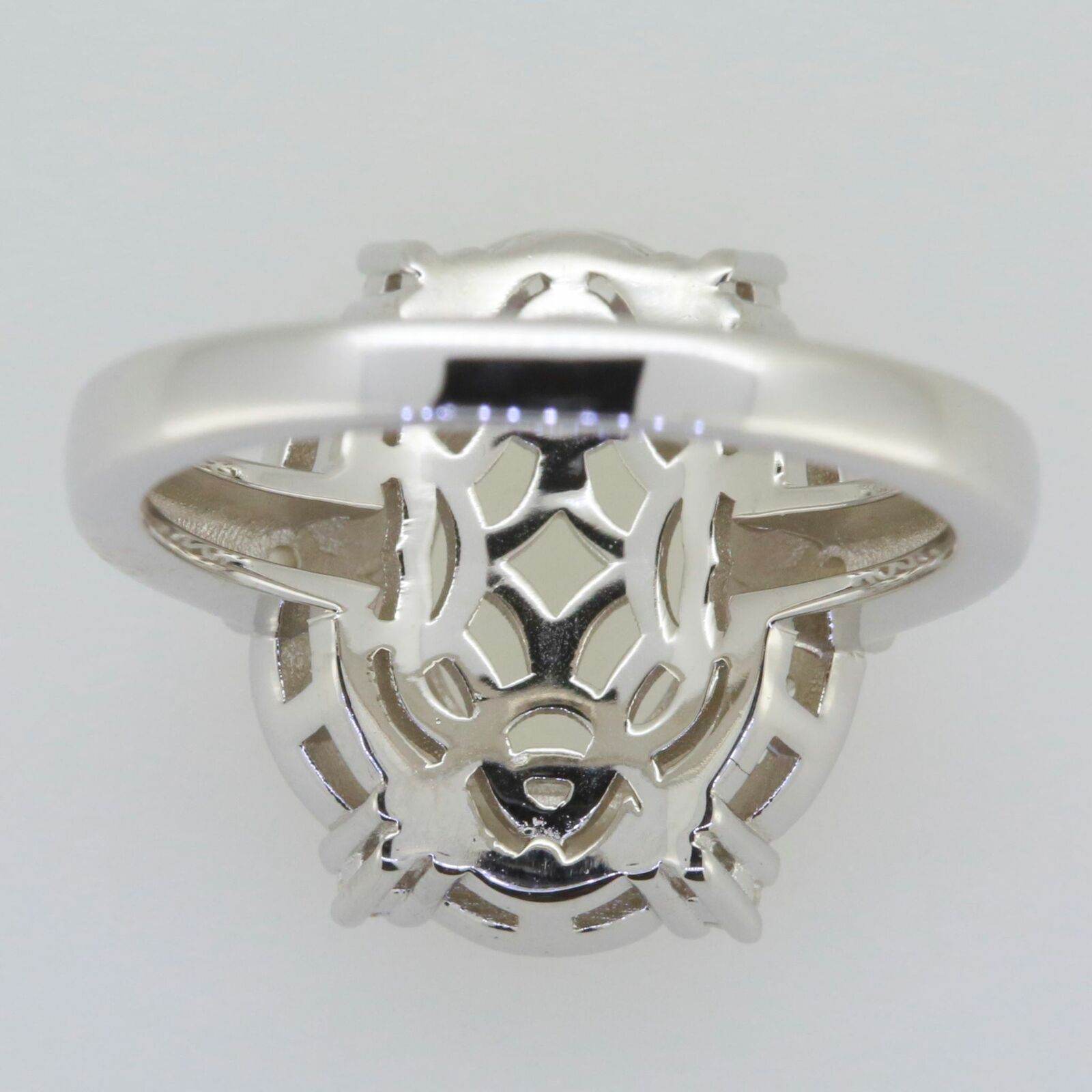 Sterling Silver Semi Mount Ring Setting Oval OV 10x8mm Halo Art Nouveau Style - Syzjewelry
