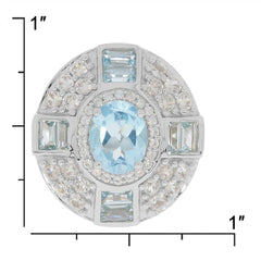 Sterling Silver Semi Mount Ring Setting Oval OV 9x7mm White Topaz N0407PJC21 - Syzjewelry