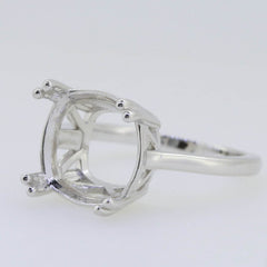 Sterling Silver Semi Mount Ring Setting Cushion CU 12X12mm L669 - Syzjewelry