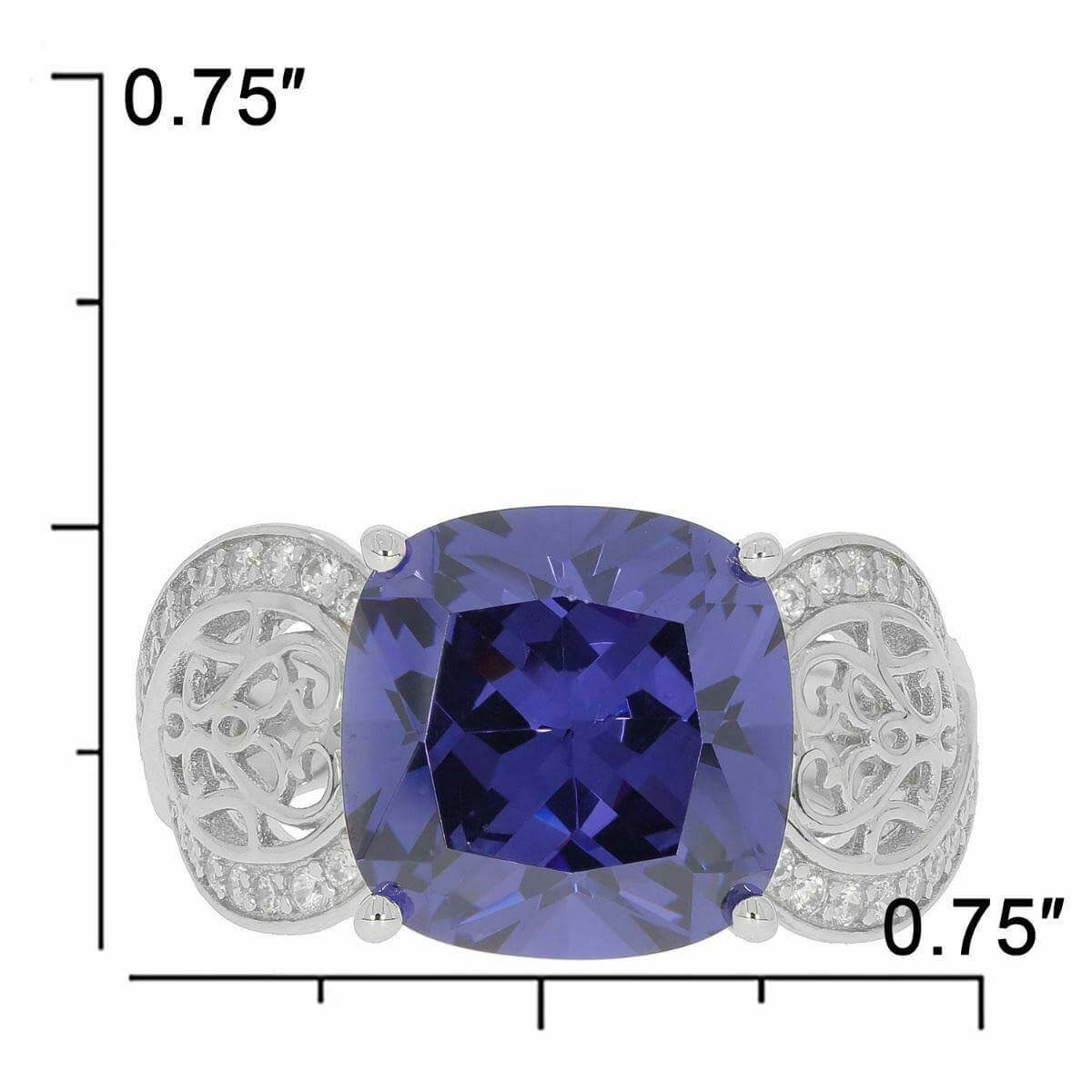 Sterling Silver Semi Mount Ring Setting CU 12X12mm Engagement Ring White Topaz Criss Cross Shank - Syzjewelry