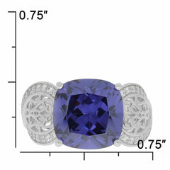 Sterling Silver Semi Mount Ring Setting CU 12X12mm Engagement Ring White Topaz Criss Cross Shank - Syzjewelry