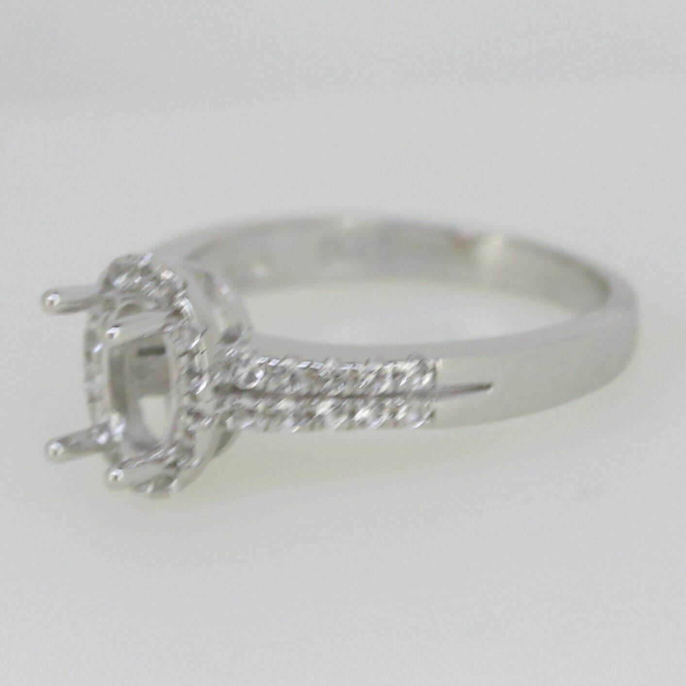 Sterling Silver Semi Mount Ring Setting Oval OV 7x5mm Halo Split R514 - Syzjewelry