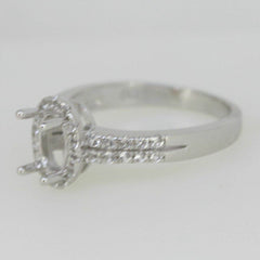 Sterling Silver Semi Mount Ring Setting Oval OV 7x5mm Halo Split R514 - Syzjewelry