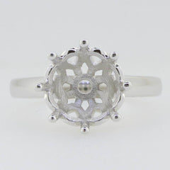 Sterling Silver Semi Mount Ring Setting Round RD 11x11mm Solitaire - Syzjewelry