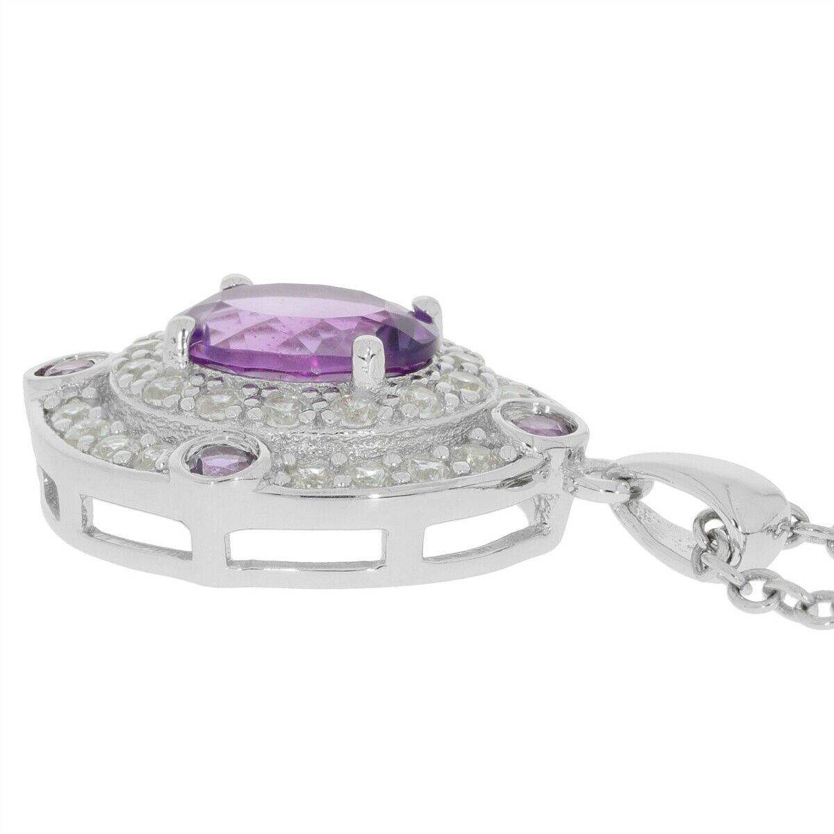 Sterling Silver Semi Pendants Setting Oval OV 8x6mm Halo W/ Topaz White Topaz - Syzjewelry