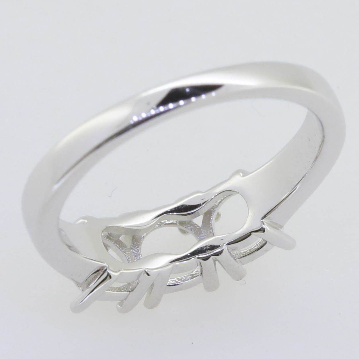 Sterling Silver Semi Mount Ring Setting Round RD 4.5mm White Topaz - Syzjewelry