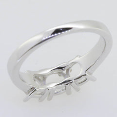 Sterling Silver Semi Mount Ring Setting Round RD 4.5mm White Topaz - Syzjewelry