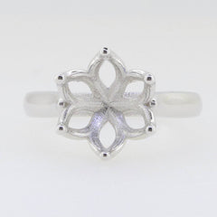 Sterling Silver Semi Mount Ring Setting Round RD 11x11mm Solitaire Whi - Syzjewelry