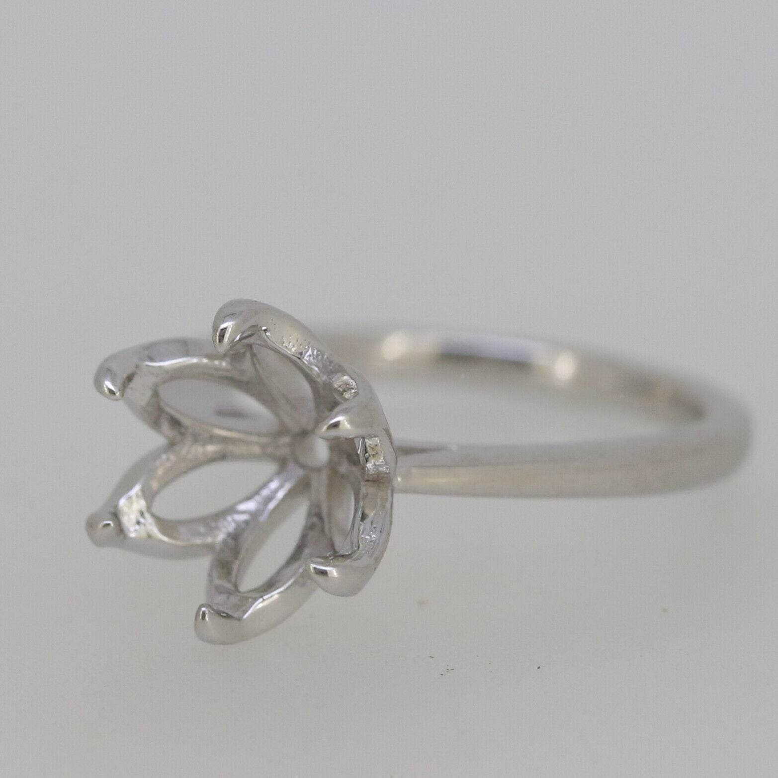 Sterling Silver Semi Mount Ring Setting Round RD 10x10mm Tulip Head w/ 6 Png - Syzjewelry