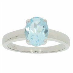 Sterling Silver Semi Mount Ring Setting Oval OV 9x7mm White Topaz PJC2179R - Syzjewelry