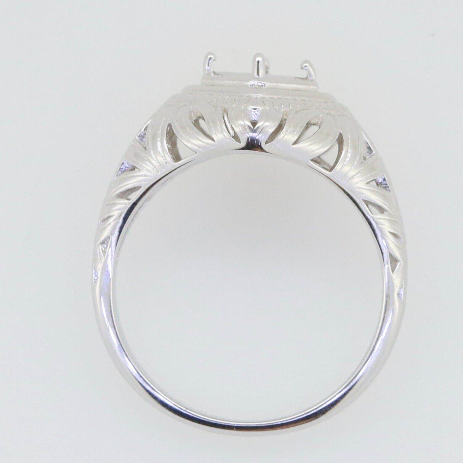 Sterling Silver Semi Mount Ring Setting Emerald OCT 5x5mm - Syzjewelry