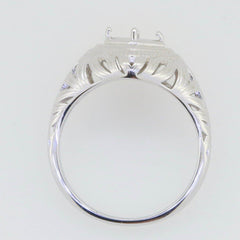 Sterling Silver Semi Mount Ring Setting Emerald OCT 5x5mm - Syzjewelry