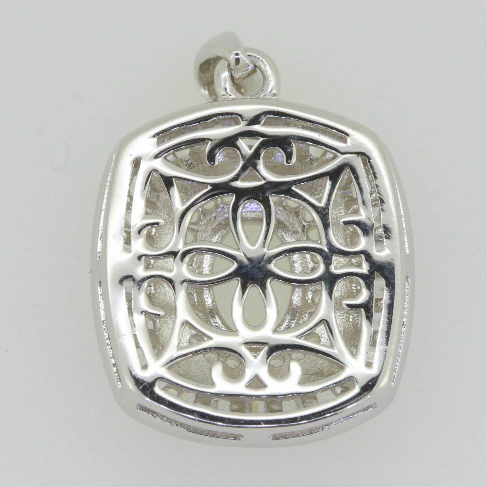 14K White Gold Semi Mount Pendant Setting Oval OV 8X6mm PJC16140P14KW - Syzjewelry