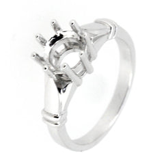 Sterling Silver Semi Mount Ring Setting Round Cut RD 7x7mm Vintage Repro - Syzjewelry