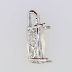 Sterling Silver Semi Mount Pendant Setting Cushion Cu 16X12mm - Syzjewelry