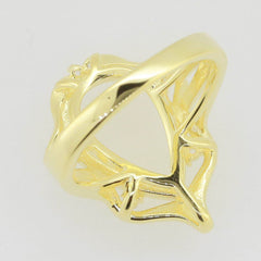 14K Yellow Gold & Diamond Semi Mount Ring Setting Pear PE 16x11mm - Syzjewelry