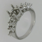 Sterling silver Semi Mount Ring Setting Round RD 7x7mm & RD 4x4 w/ White Topaz - Syzjewelry