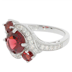 Sterling Silver Semi Mount Ring Setting Round RD 8x8 4x4mm 3 Stones By - Syzjewelry