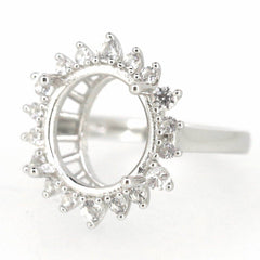 14K Yellow Gold Semi Mount Ring Setting Oval OV 15.34x11.81x8mm - Syzjewelry