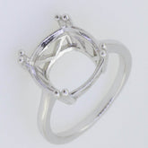 Sterling Silver Semi Mount Ring Setting Cushion CU 12X12mm L669 - Syzjewelry