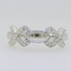 14K White Gold Semi Mount Ring Setting Marquise MQ 10X5mm - Syzjewelry