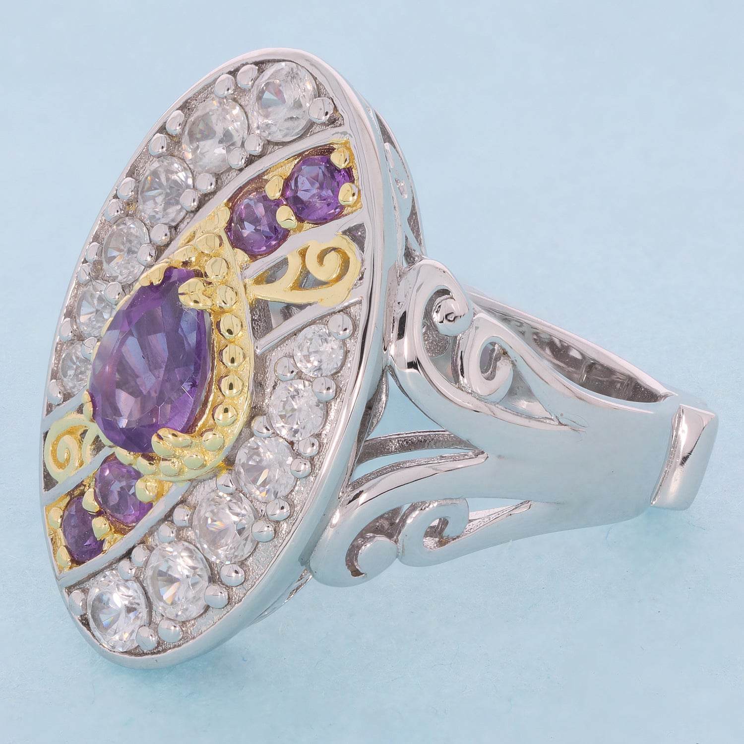 Sterling Silver Semi Mount Ring Setting Pear PE 7X5mm - Syzjewelry