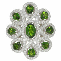 Sterling Silver Semi Mount Ring Setting OV 6X4mm White Topaz Solid - Syzjewelry