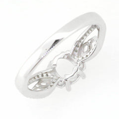 14K White Gold Semi Mount Ring Setting Oval OV 7X5mm MQ 4x2mm 3 Stones GTL20235R - Syzjewelry