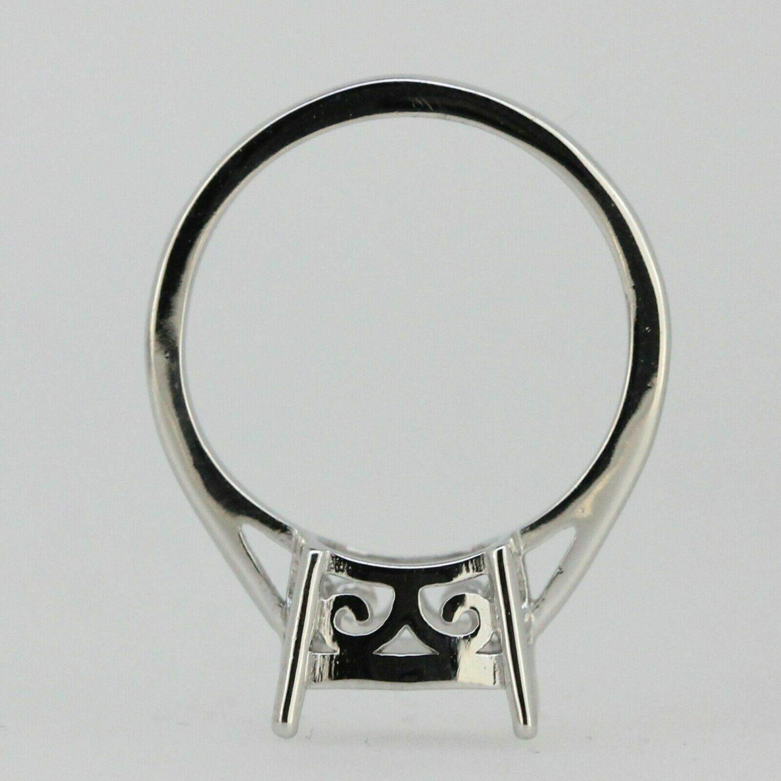 Sterling Silver Semi Mount Ring Setting Cushion Cu10x10mm Vintage Style - Syzjewelry