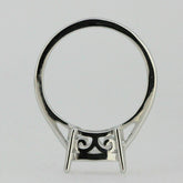 Sterling Silver Semi Mount Ring Setting Cushion Cu10x10mm Vintage Style - Syzjewelry