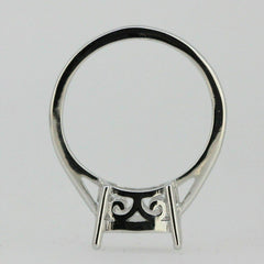 Sterling Silver Semi Mount Ring Setting Cushion Cu10x10mm Vintage Style - Syzjewelry